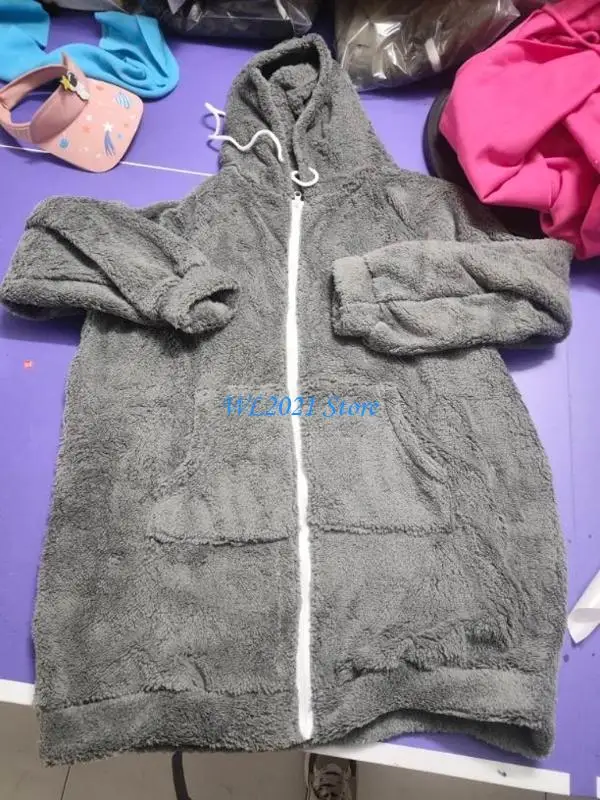 

G5GC Long Sherpa Women Zip Up Raglan Long Sleeve Sweatshirt Drawstring Hooded Cardigan Fuzzy Fleece Pullover Hoodie