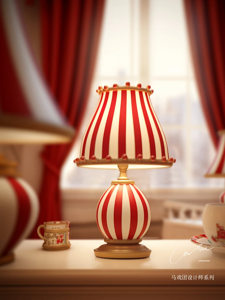 

American circus table lamp retro bedroom bedside lamp designer creative study decoration atmosphere lighting fixtures