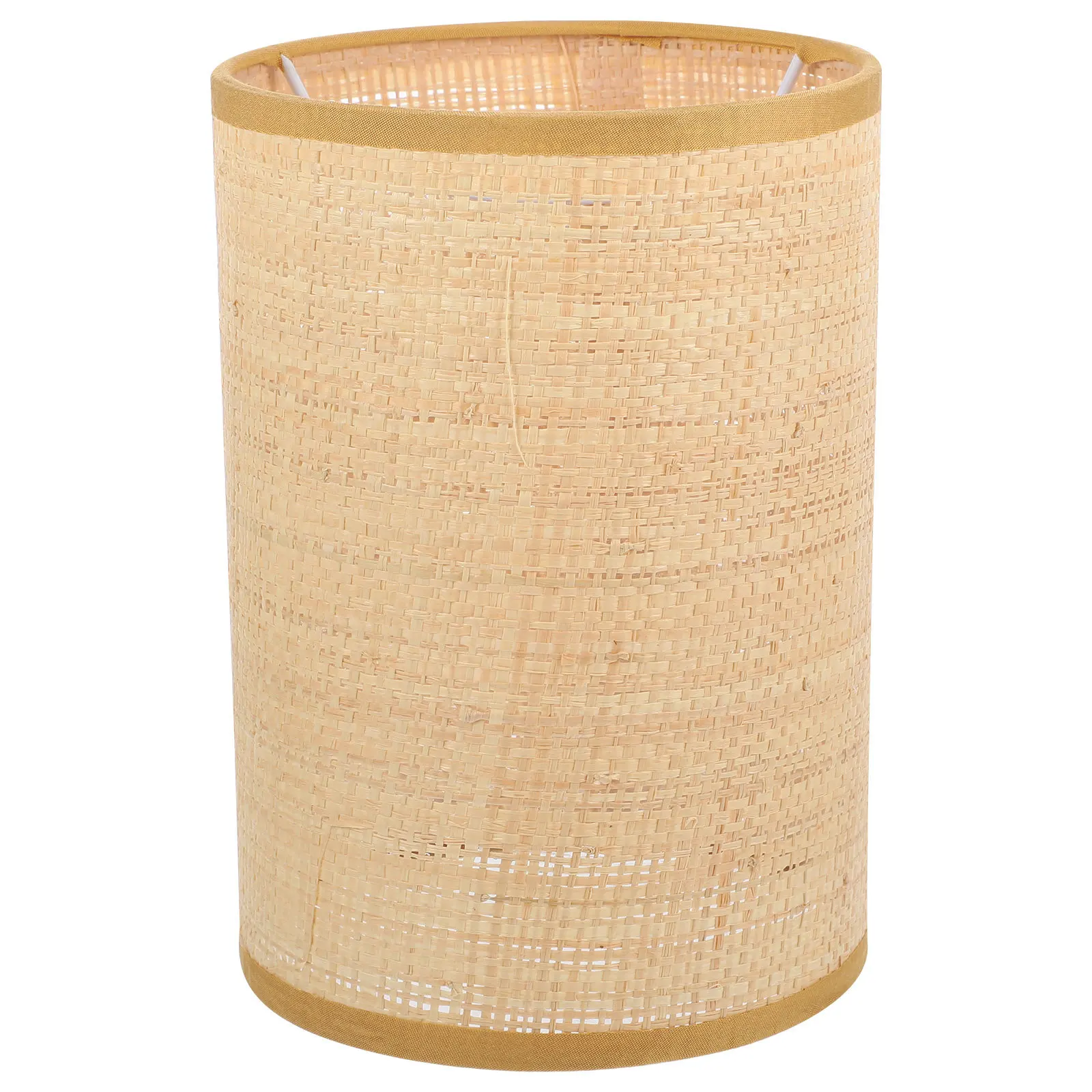Pantalla decorativa de ratán, pantalla de lámpara de mesa tejida rústica para dormitorio, comedor, cafetería, decoración del hogar, cubierta de lámpara