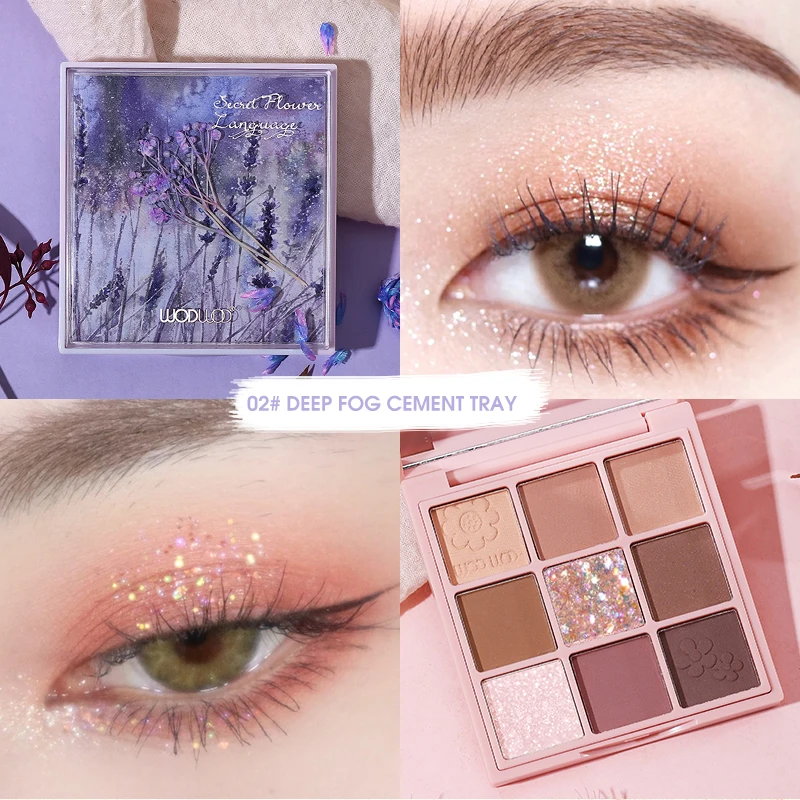 

Oil-Painting Flowers 9 Colors Eyeshadow Palette Matte Shimmer Silky Touch Glitter Makeup Pigment Brighten Eyes Beauty Cosmetics