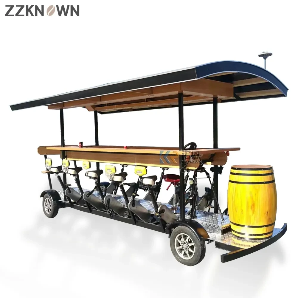 Factory Supply Concession Cart Mobile Food Dining Car Beer Snack Wine Barrel Cart