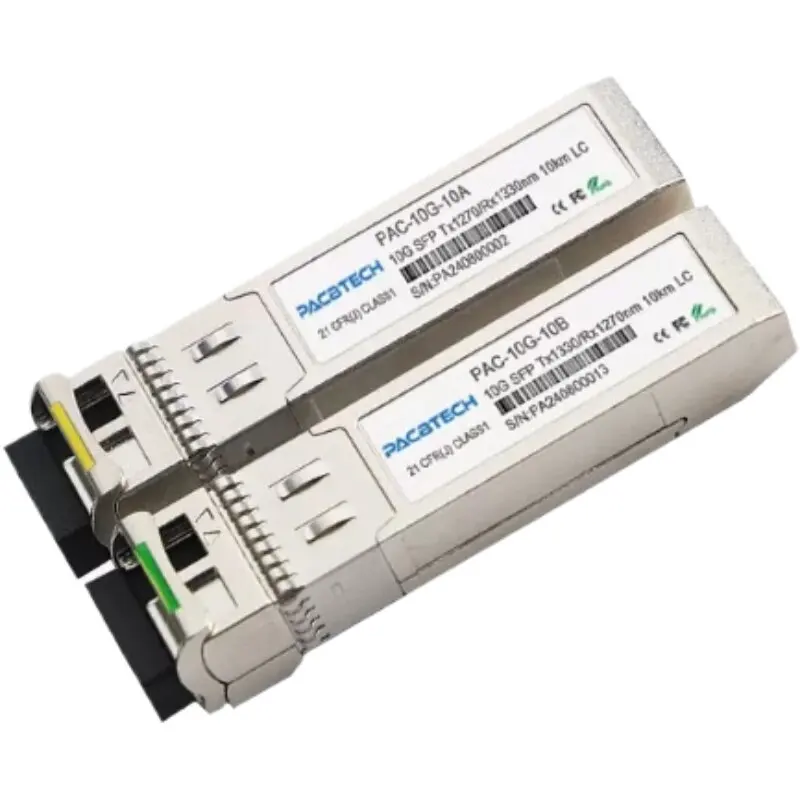 1 pair 10G SFP+ Fiber Module Transceiver BIDI 3/10/20/40/60/70/80/100km LC WDM 1270/R1330nm Compatible with Cisco Mikrotik