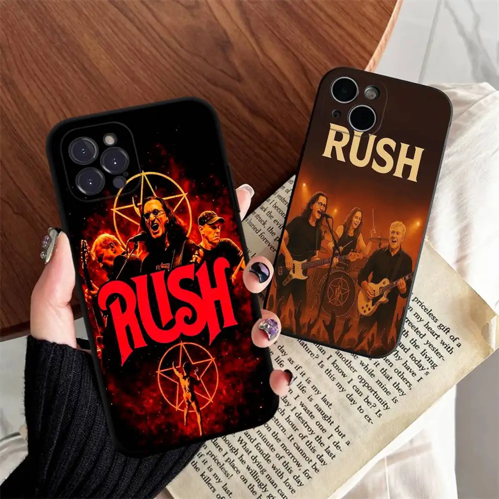 Famous R-RUSH ROCK BAND Phone Case For iPhone 11 13 16 12 17 14 15 Pro Max Plus Soft Clear Back Cover Coque