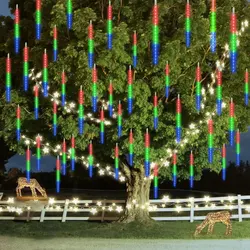 LED Meteor Shower Lights caduta di pioggia goccia fata String Light impermeabile per decorazioni natalizie in giardino per feste di matrimonio di natale