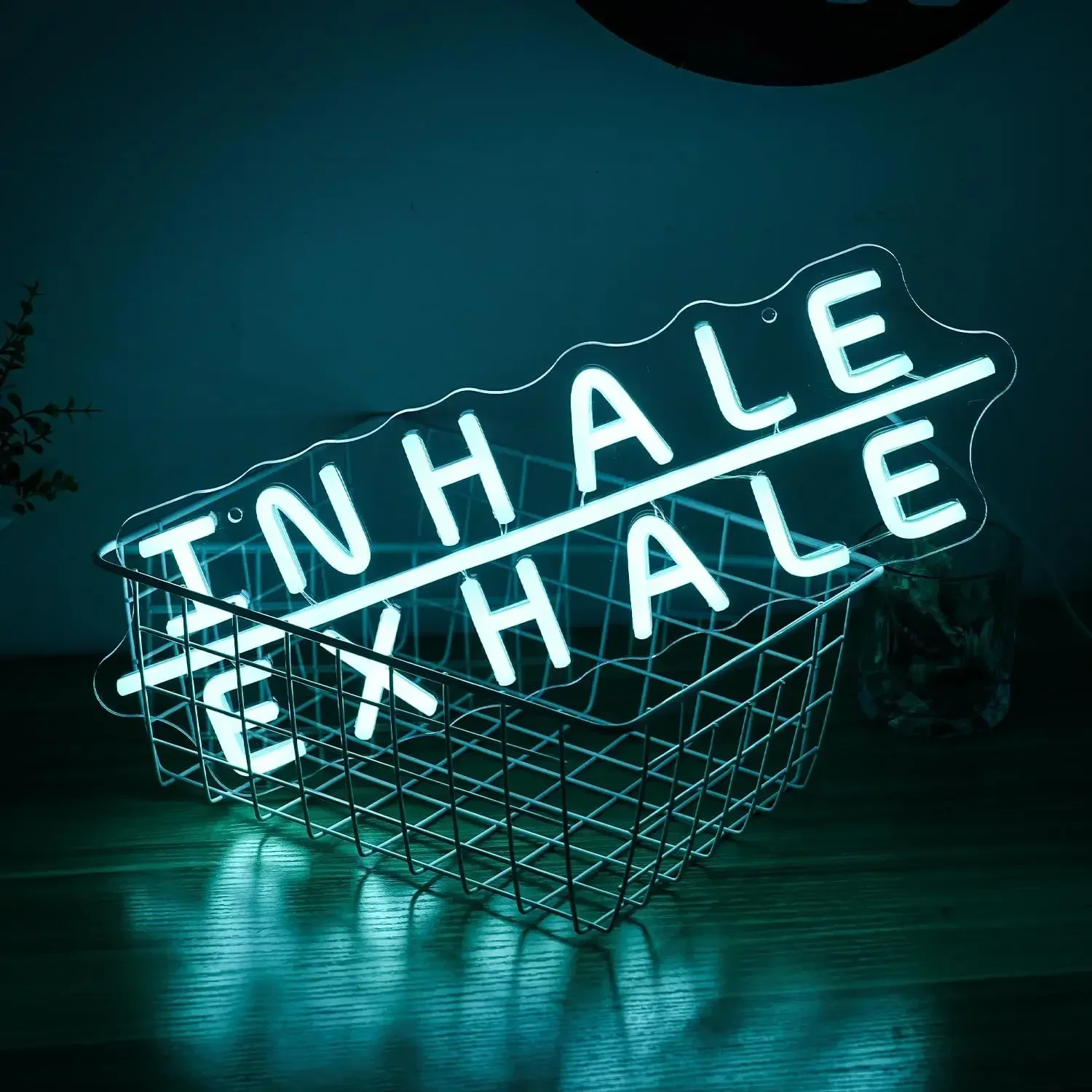 

Неоновая вывеска Inhale Exhale Ice Blue Неоновый свет Йога Неоновая вывеска для настенного художественного украшения для пилатеса Искусство Неоновая вывеска для спортзала Yoga Studio
