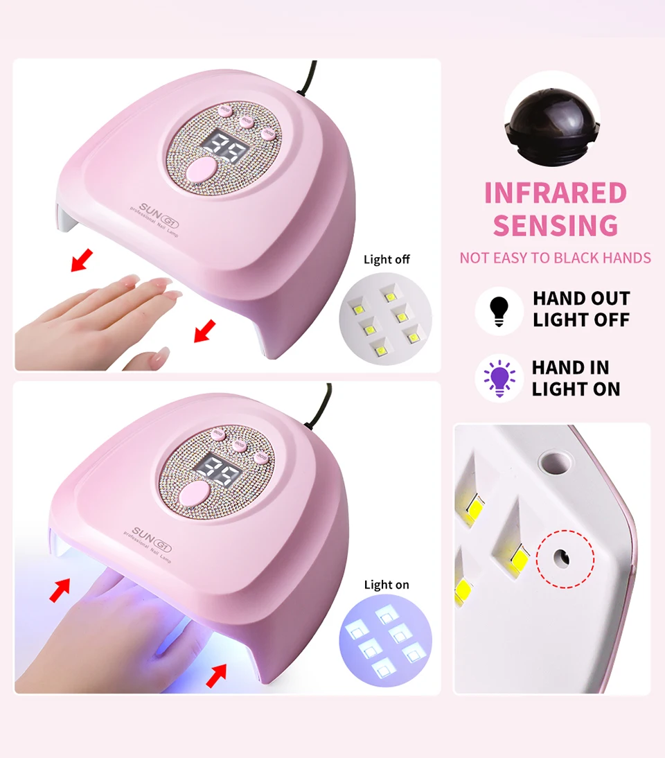 24 LED Nail Dryer Rapid Cure Lamp Professional Nails Phototherapy Light for Manicure Salon Acrylic Gel Art Quick Drying Tools