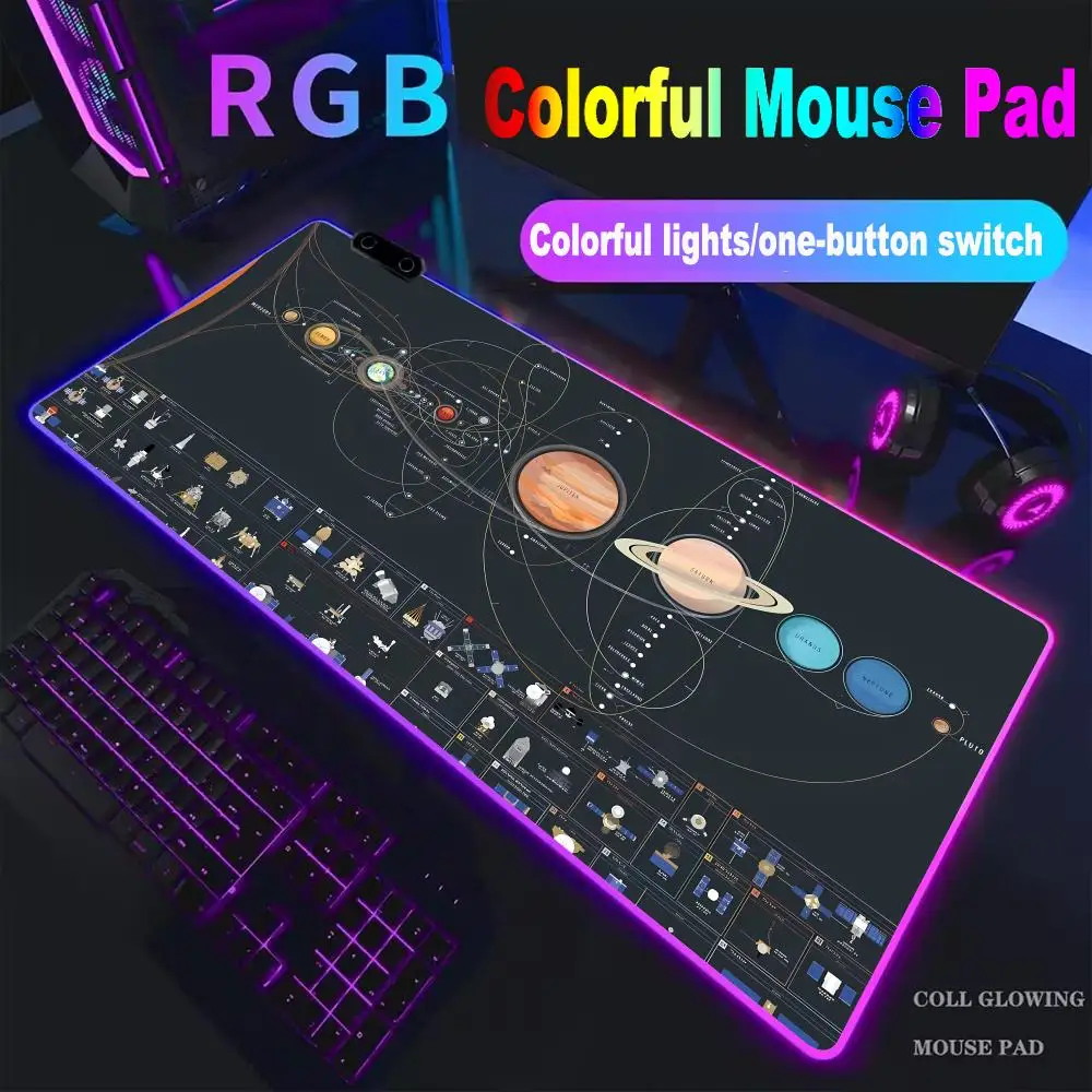 

Space Universe Solar System Mouse Pad High-end E-sports Mouse Pad XAXC RGB Mouse Pad LED Pc Large Student Writing Pad Gamer Mat