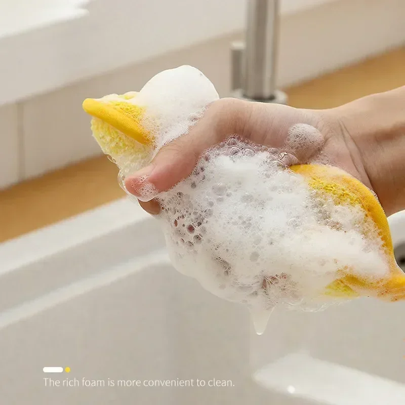 Cleaning Sponges for Dishes 1/3/5/10PCS Non-Scratch Microfiber Sponge Non Stick Scrub Sponge Pot Kitchen Tools Wash Pot Gadgets