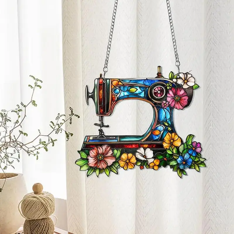 Acrylic Sewing Ornaments Small 2D Sewing Machine Ornaments Car Ornaments Wall Pendant Multi-Purpose Home Decor for Christmas