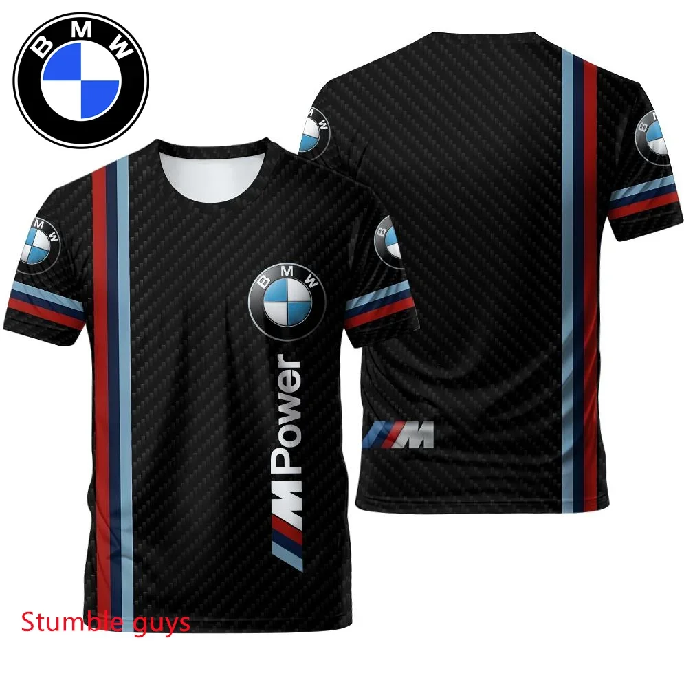 تي شيرت BMW صيفي للرجال بأكمام قصيرة ماركة سيارة كلاسيكي عتيق لسباق الدراجات النارية الرياضية