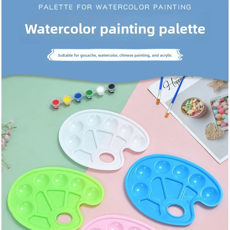 

Plastic Art Paint Palette Nail Drawing Tray Oil Watercolour White Painting Kids DIY Graffiti Pigment Box