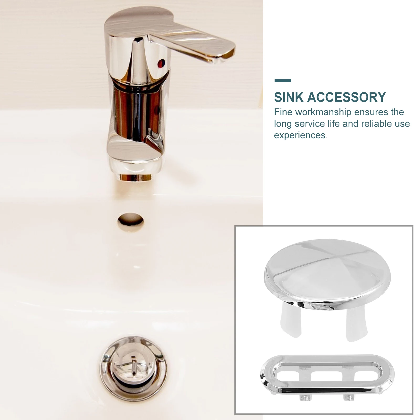 

18pcs Ceramic Basin Hole Plug Durable Plastic Wash Basin Accessory Ring For Bathroom Sink Overflow Cover Replacement Reliable