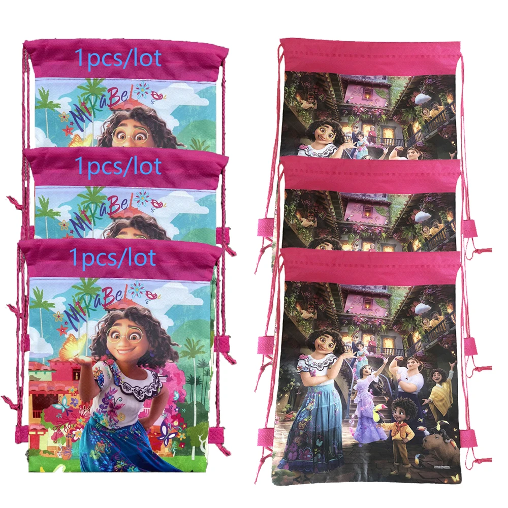 1pcs/lot Encanto Theme Mochila Non-woven Fabrics Drawstring Birthday Party Gifts Kids Girls Bags Decorations Backpack