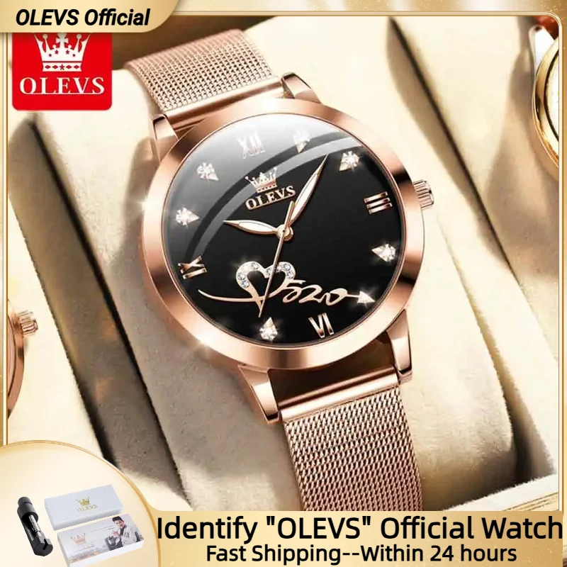 OLEVS New Women's Watches Elegant Original Waterproof Stainless steel Luminous Top Brand Ladies Wristwatch Ladies Quartz Watch