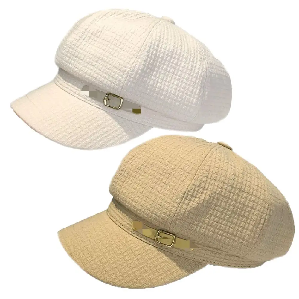 Neue achteckige Newsboy-Mütze im Retro-Stil, Designer-Schirmmütze, Accessoires, Bucket Hat für Damen