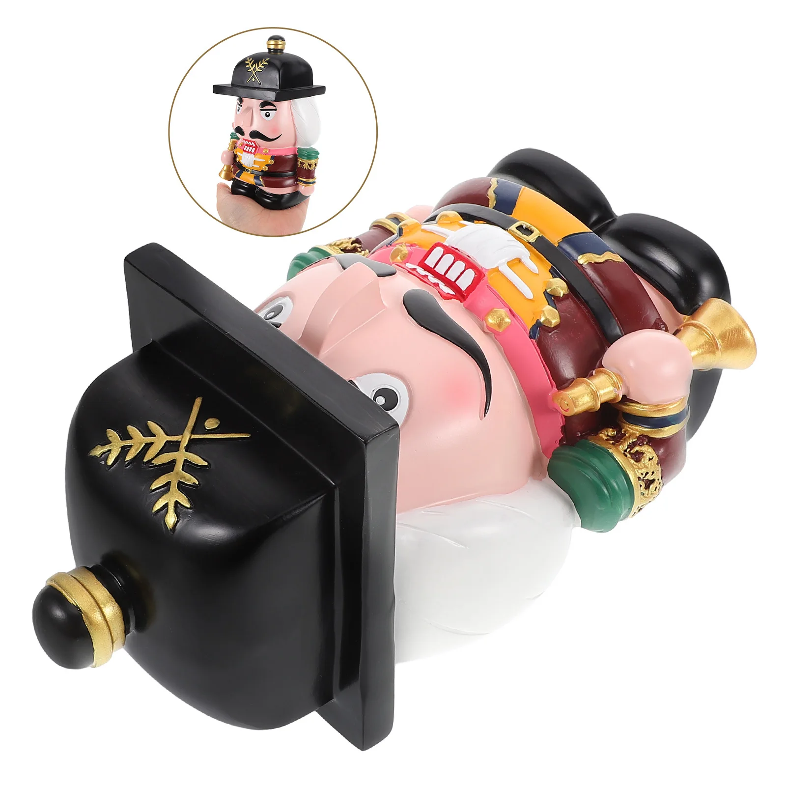 

Nutcracker Coin Bank Resin Piggy Bank for Boys Home Decor Desktop Coin Saving Pot Large Capacity Decorative Money Box Birthday