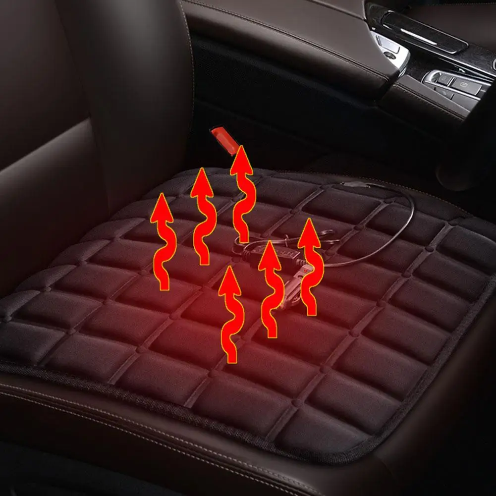 Portable 12V Heated Seat Pads Adjustable Car Seat Cushion Cover Electric Heating Universal Front Seats Warmer for Winter Driving