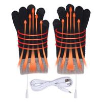 Heated Gloves Touch-screen USB Rechargeable Warm Gloves Winter Thermal Waterproof Windproof Knitting Wool Hand Warmer Gloves