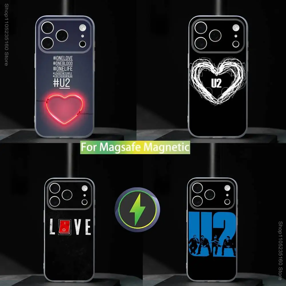 

Band U-U2 Cool Phone Case For iPhone 17,16,15,14,13,12,11,Pro,Max,Plus,Mini,SE4,E Magnetic For Magsafe Wireless