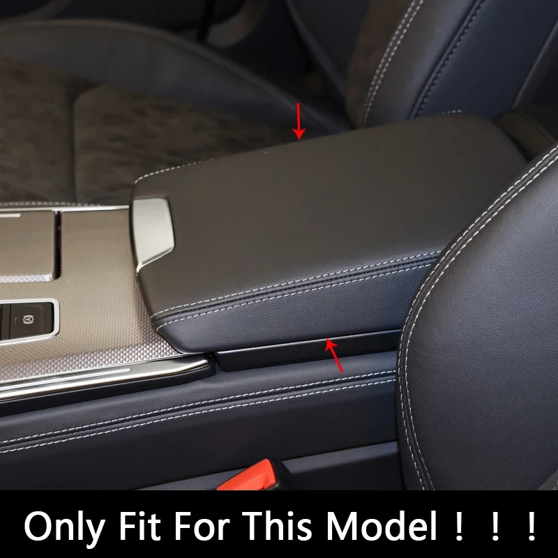 Leather Center Console Armrest Box Protection Sleeve Decoration Cover Trim For Audi A6 C8 2019-2021 Car Styling Accessories