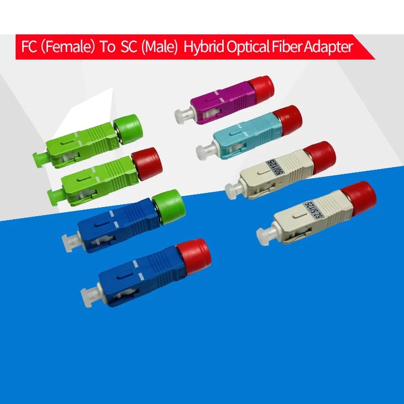 

Optical Fiber Conversion Connector, SC Male to FC Female SM 9/125mm 50/125 Fiber Optic Hybrid Optical Adaptor Converter