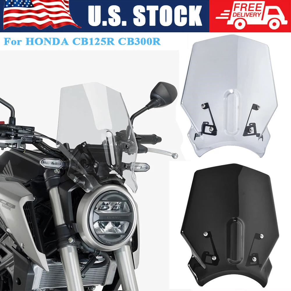 For Honda CB125R CB250R CB300R 2018-2022 Double Bubble Windshield WindScreen Wind Deflector Visor Motorcycle Accessories