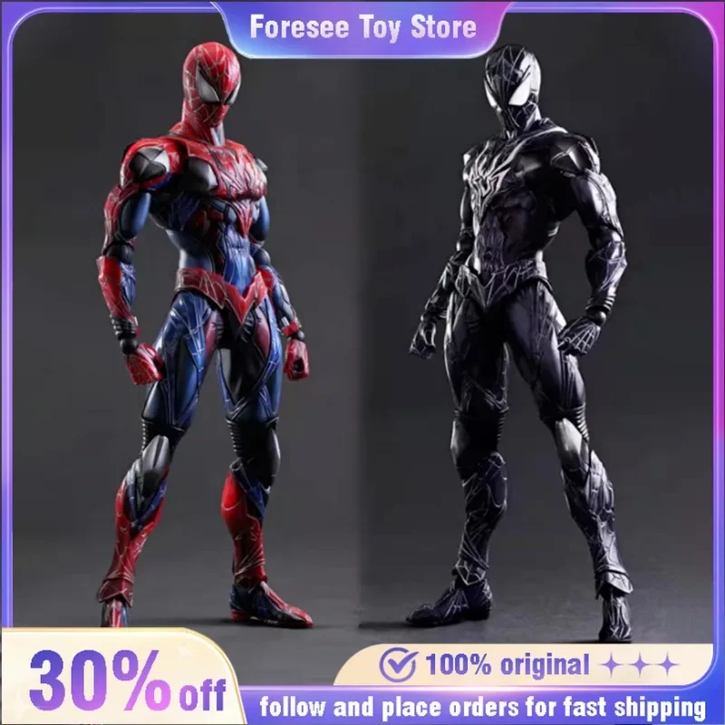 

28cm Marvel Spider-Man Red Black Standing Cool PVC Model Desktop Decoration Movie Peripherals Festival Gift for Toys Collection