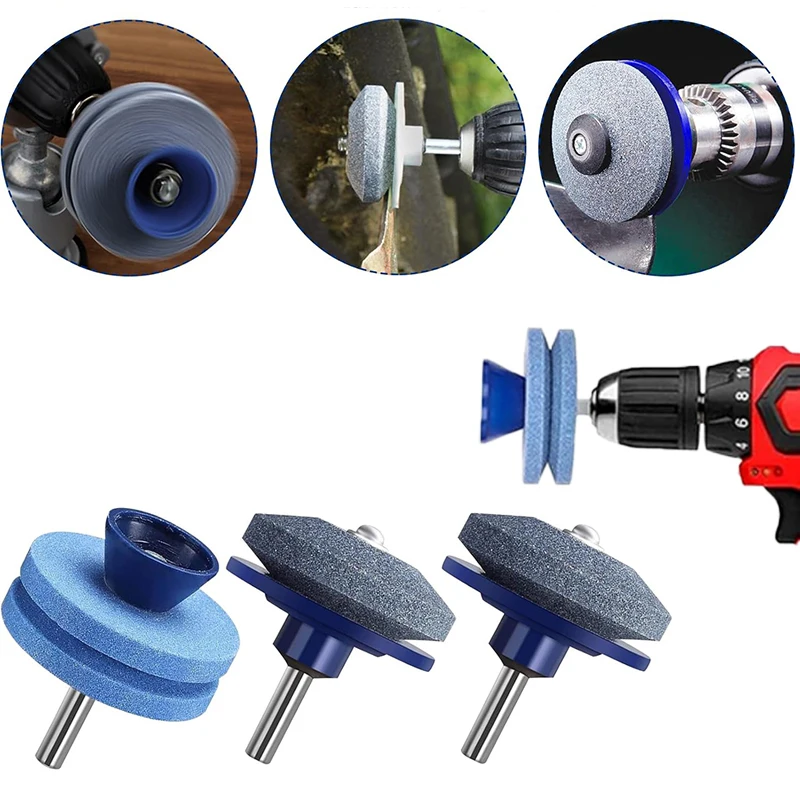 

Легко заточка: электрическая точилка для газонокосилки с износостойкой шлифовальной головкой и точильным камнем.