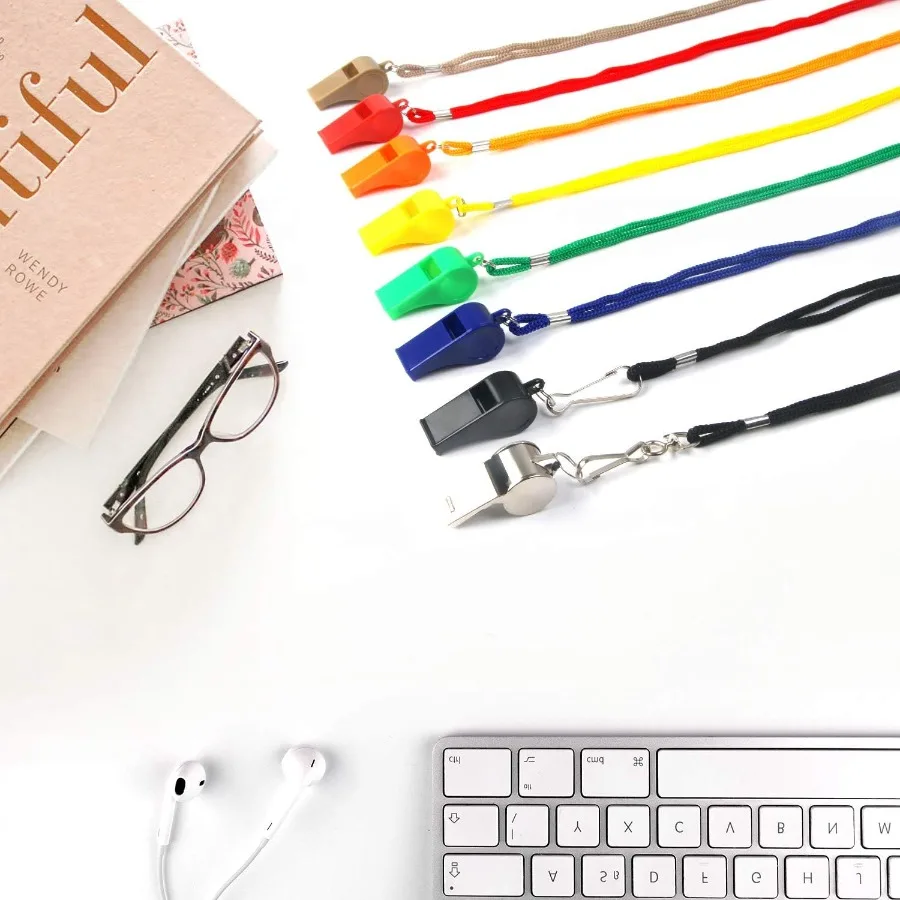 28 حزمة صافرة مدرب مع الحبل صفارات رياضية بصوت عال هش صافرة للمدربين الحكم التدريب صالات رياضية Emergenc #5