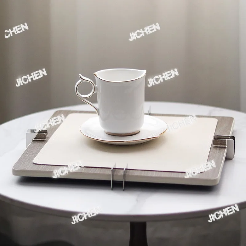 

ZQQ Decorative Tray Storage Trays Aesthetic Leather Decoration Plates Luxury Elegant Creative Pretty Bedroom Plate Table Decorat