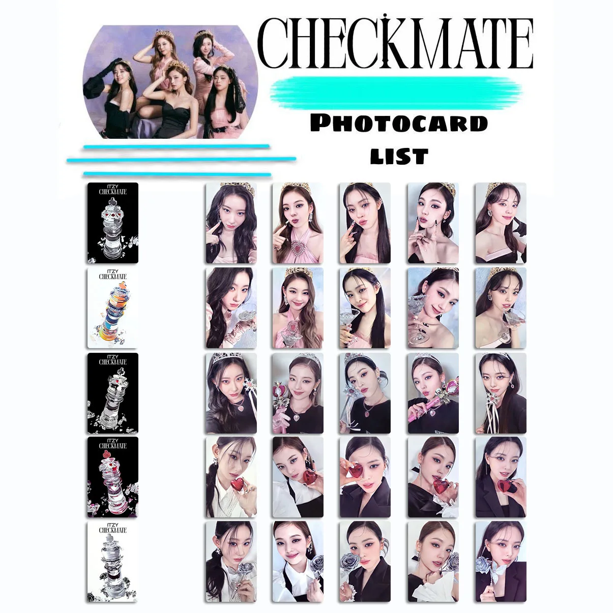 5Pcs/Set Kpop Idol ITZY New Album CHECKMATE Photo Cards HD Printed Album Photo Postcards Lomo Cards For Fans Gifts Collection