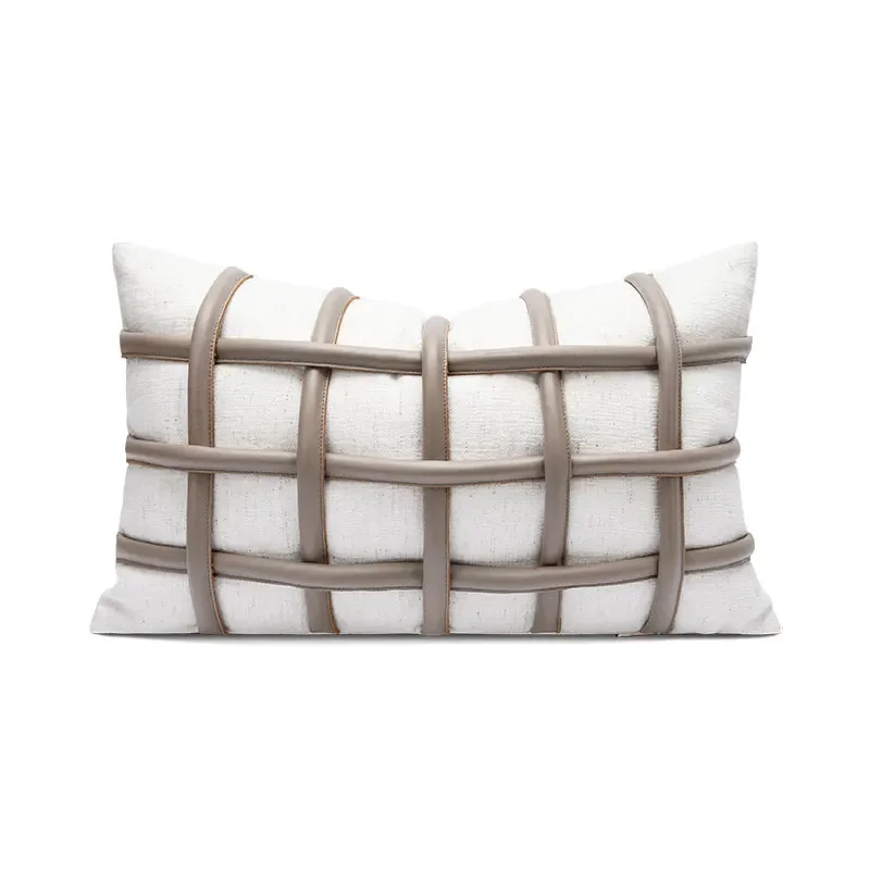 Lightweight Luxury Modern Sofa Bedroom Living Room White Coffee Leather Decorative Pillowcase Decorative Cushion Cover