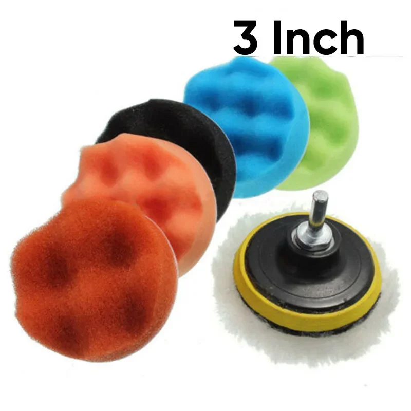 3-7inch Polishing Waxing Buffing Pad Sponge Kit Set Polishing Disc Car Polisher 3in 5in 6in 7in For Car Maintenance