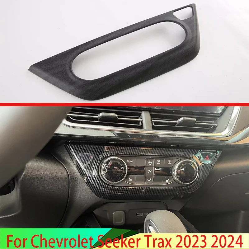 For Chevrolet Seeker Trax 2023 2024 Car Accessories ABS Carbon Fiber Style Air Conditioner Switch Cover Frame