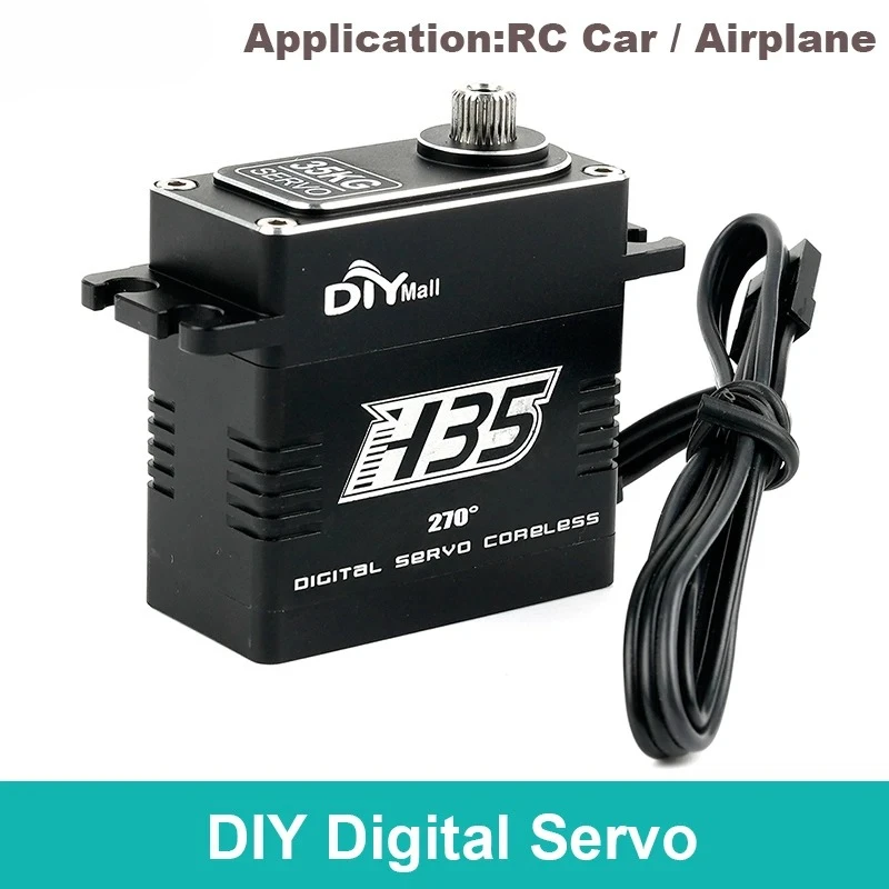 35kg.cm コアレス デジタル RCサーボ メタルギア HVサーボ 180/270/360 防水 アルミケース 1/8 1/10 カー トラック クローラー ボート用