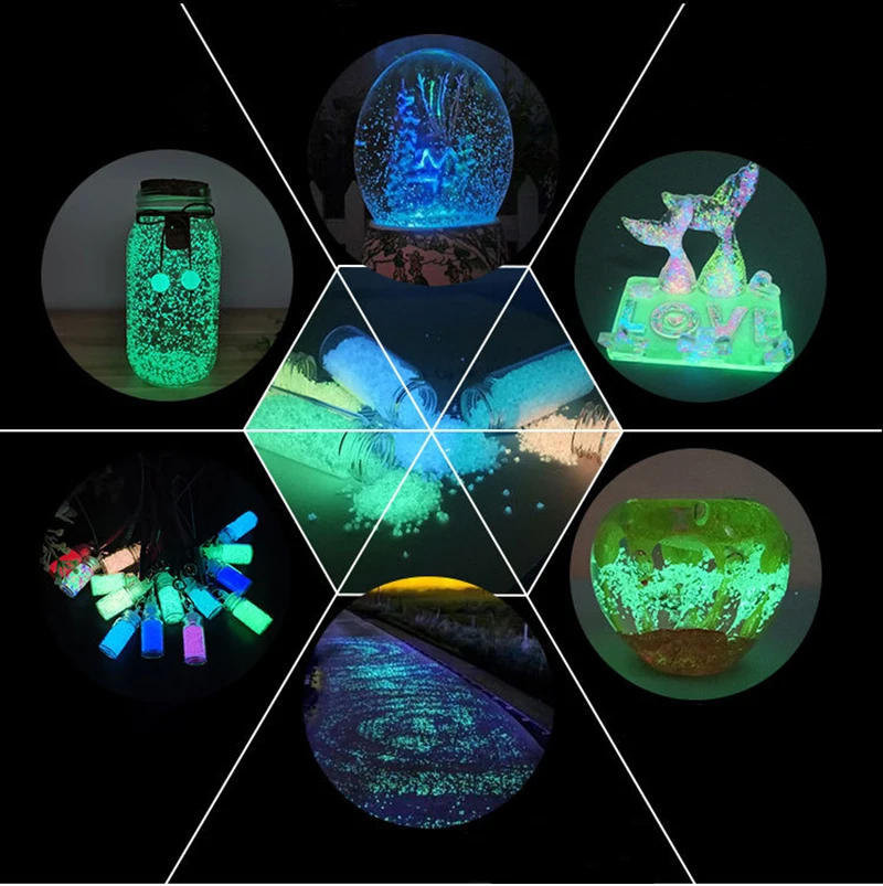 50g Fluorescent luminous Particles DIY Party Decoration Pigment Bright Gravel Noctilucent Sand Glowing In The Dark Sand Powder