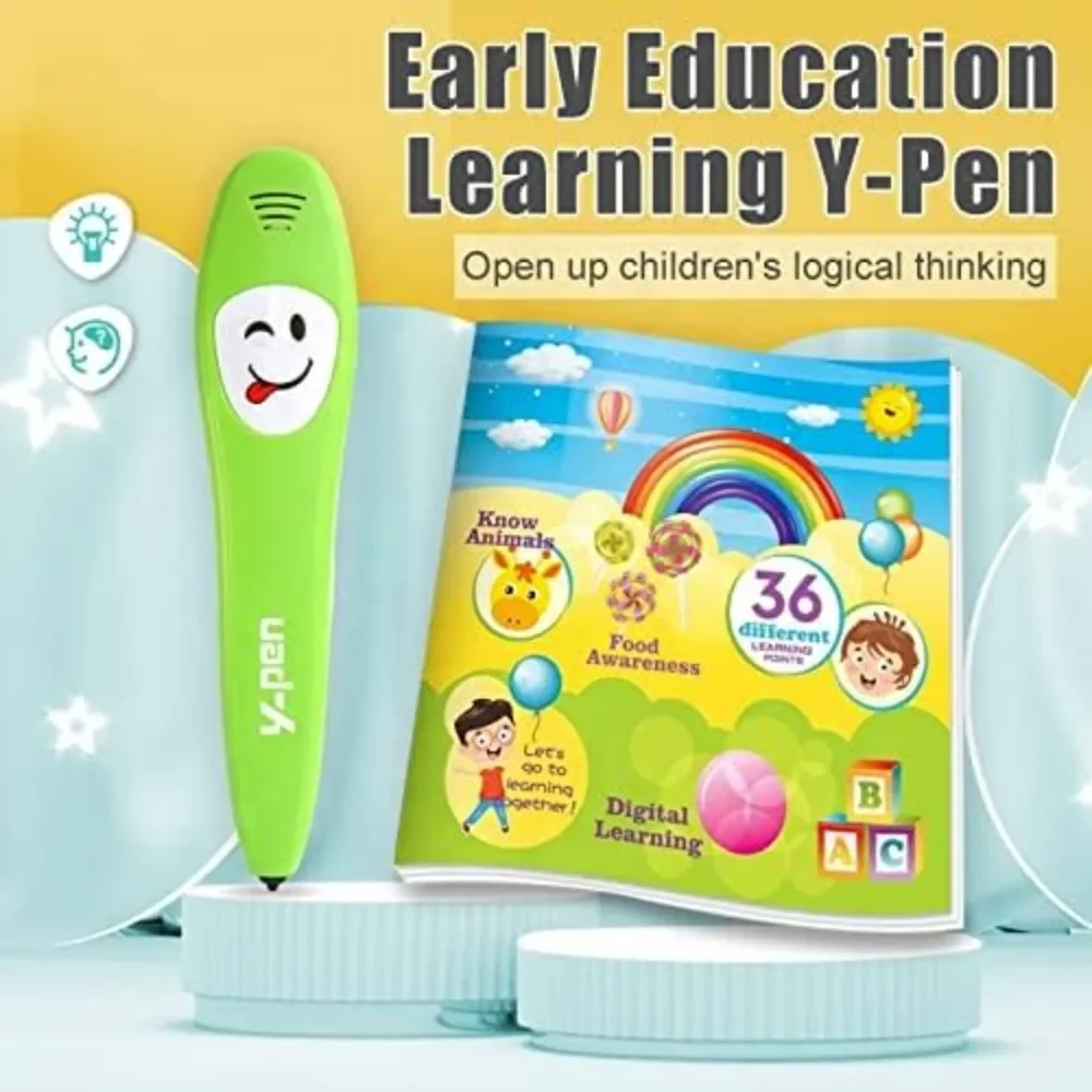 Giocattolo educativo Y-Pen Apprendimento dell'inglese Smart Point Touch Penna parlante Macchina per l'apprendimento Libro sonoro vocale per bambini