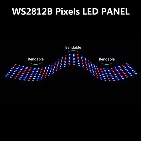 1-10Pcs WS2812B RGB Flexible 4X12 8X8 16x16 8x32 Pixel Led Panel Matrix Screen Module WS2812 Individually Addressable IC DC5V