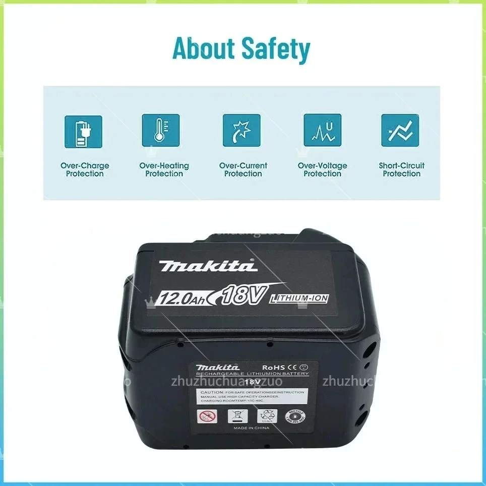 Makita Original 18V 12.0Ah 9.0Ah With LED lithium ion replacement LXT BL1860B BL1850 Makita rechargeable power tool battery 9000