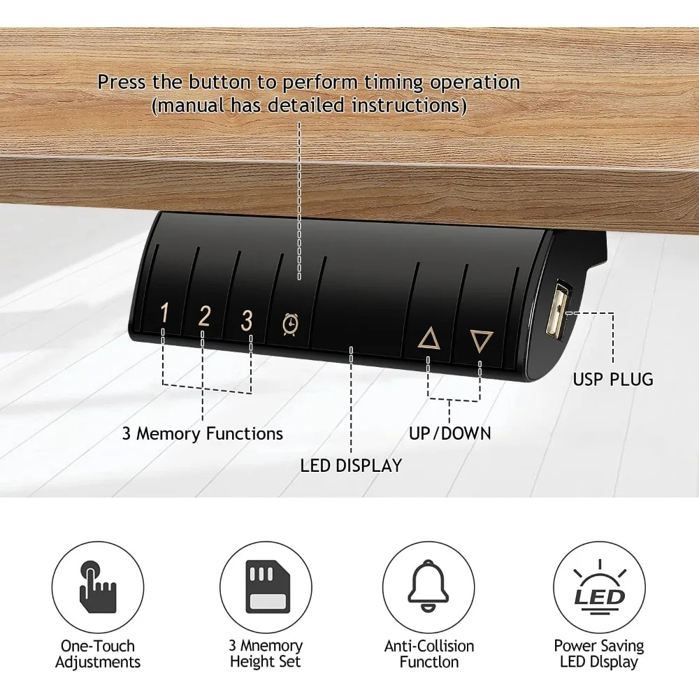 مكتب قائم كهربائي 70 × 27 بوصة ارتفاع قابل للتعديل الجلوس مكتب الوقوف للمنزل مكتب الكمبيوتر محطة العمل الذاكرة المسبقة مع