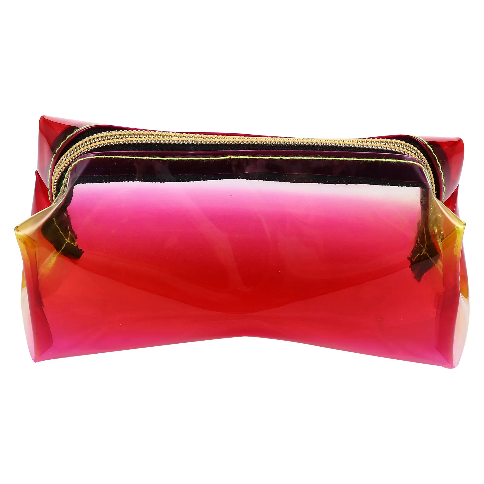 

TPU Bag Lightweight Durable Portable Storage Case for Makeup Travel Red Color Gradual Design Wash Bag