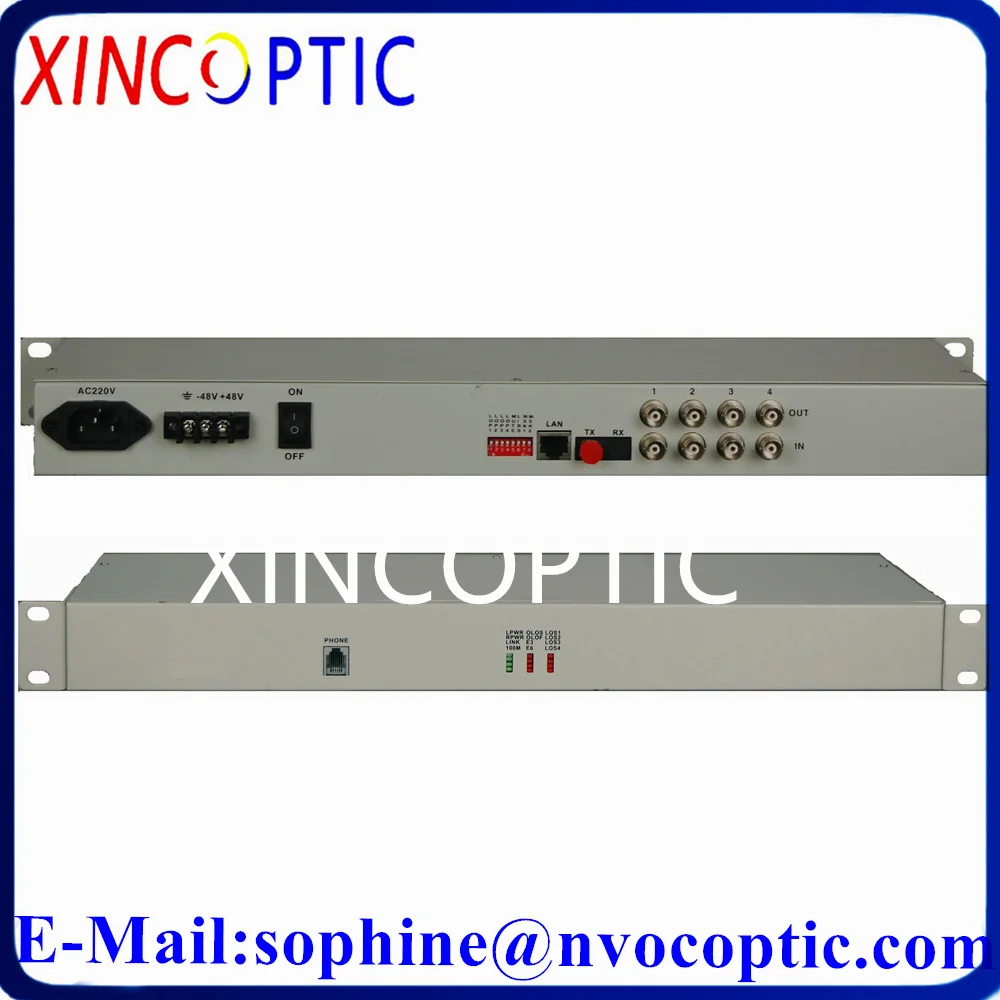 19 Inch 1U Type Rack Mount PDH Multiplexer 4E1 Interface Over 1.25G MM 850nm Dual LC Fiber Optic Multiplexer Modem For BTS PABX