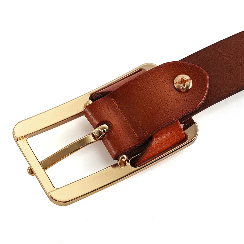 2025 New Design Real Cowhide Green 2.3cm Wide Korean Style Casual All Match Decorative Jeans Belt Thin Genuine Leather Simple