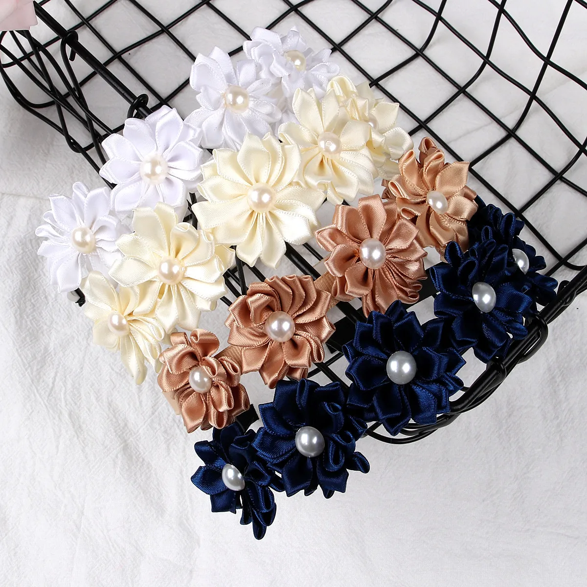 1PC Girls Flower Headbands for Girls Pearl Floral Hairbands Kids Girls Hairhoops Children Party Decoration Hair Accessories