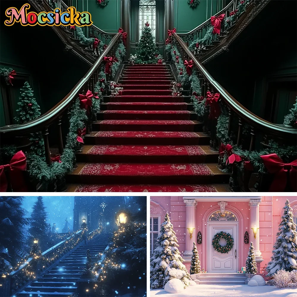 

Christmas Day Fireplace Living Room Photography Backdrops New Year Holiday Fireplace Patio Indoor Party Background