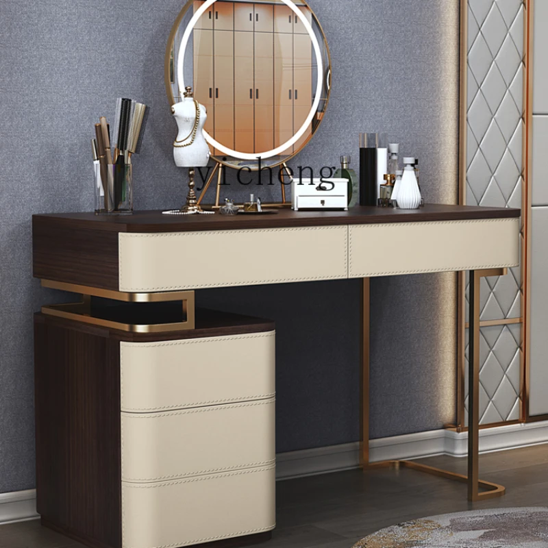 

ZK Modern Light Luxury Dresser Cream Style Bedroom High-Grade Personality Solid Wood Makeup Table