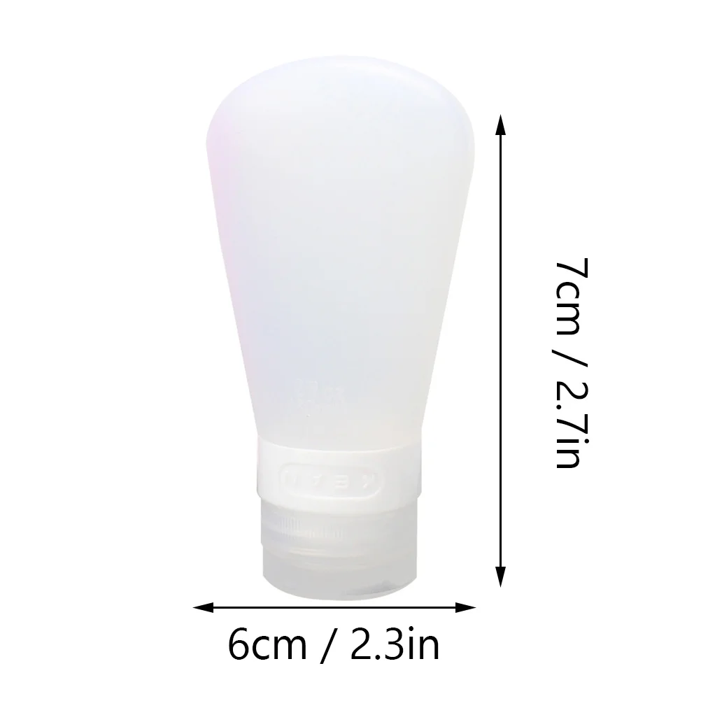 37ml 실리콘 여행용 병 세트 누출 방지 리필 가능 용기 쉽게 짜서 사용 가능 샴푸 및 세면도구용 휴대용 화이트
