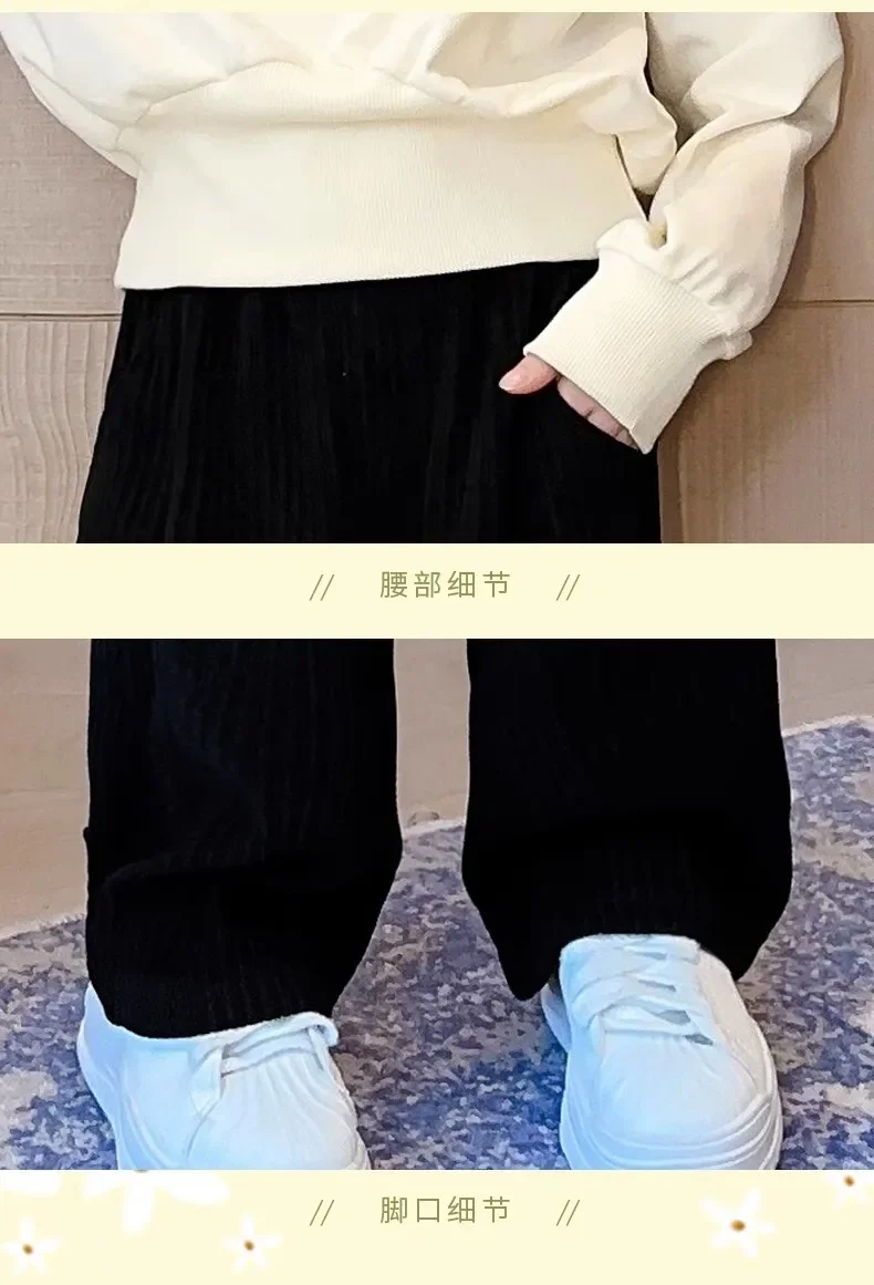 2025 new autumn winter Teenager Clothes Children Set bear batwing Crop Top sweatshirt t shirt + straight Pant Suit 8 10 12 year