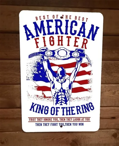 Panneau mural en métal sur le thème du boxe américain, « King of the Ring »