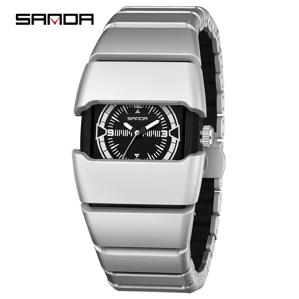 

SANDA SD9503 New Fashion Outdoor Trendy Cool Watch Personalized Plastic Wristbands Business Casual Quartz Watches